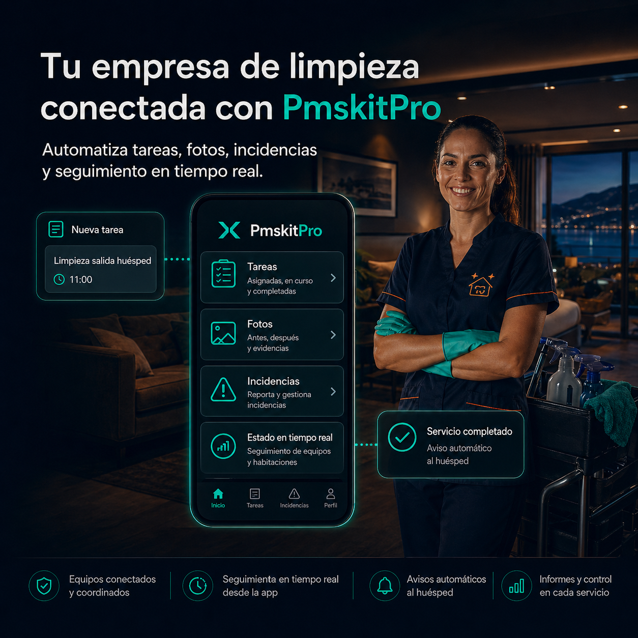 PMS Kit Pro · Conecta tu equipo de limpieza a la app